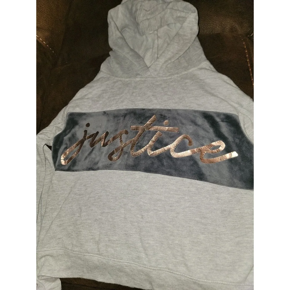 Justice active cropped sweatshirt gray‎ size 8
